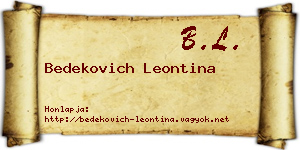 Bedekovich Leontina névjegykártya